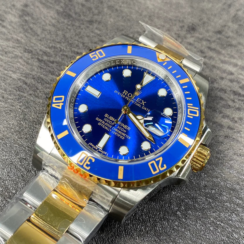 Blue Gold Dial Automatic Diver Watch 40 mm