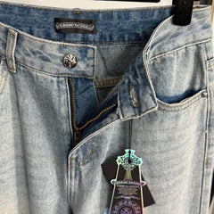 Relaxed Fit Embroidered Denim Jeans