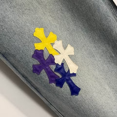 Relaxed Fit Embroidered Denim Jeans