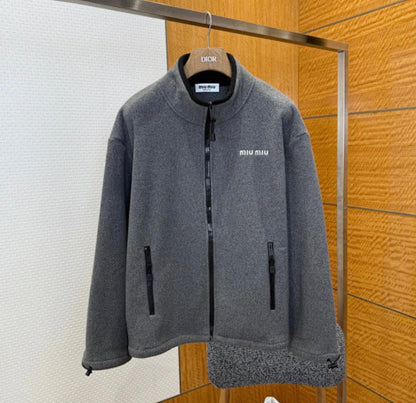GREY FLEECE ZIP JACKET