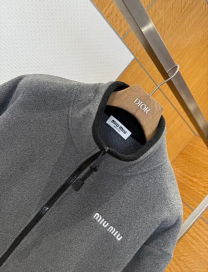 GREY FLEECE ZIP JACKET