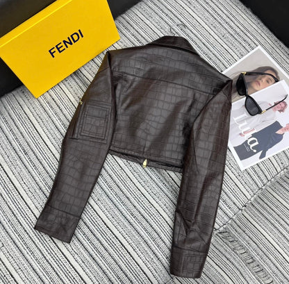 CROCODILE PATTERN LAMBSKIN JACKET