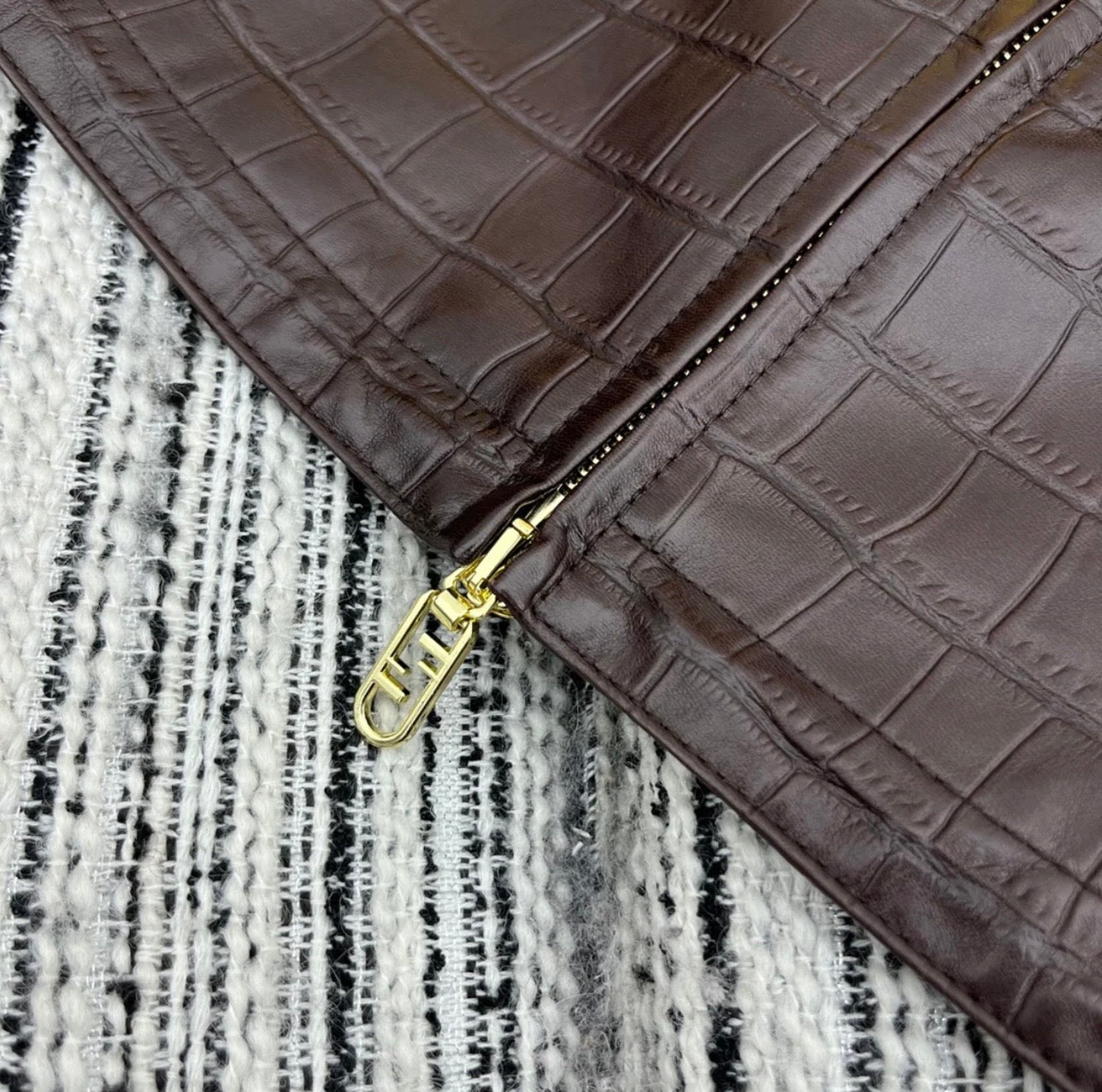 CROCODILE PATTERN LAMBSKIN JACKET