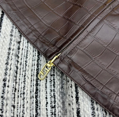 CROCODILE PATTERN LAMBSKIN JACKET