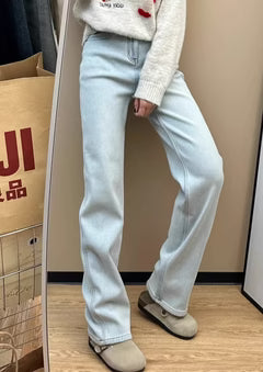 Fleece-Lined Denim Pants