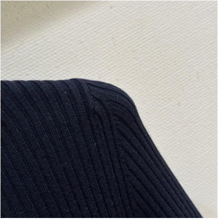 RIBBED ZIP-UP NAVY JACKET