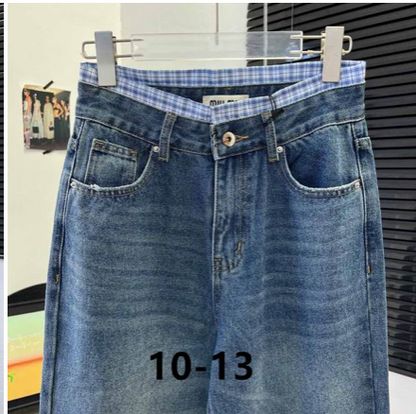 STRAIGHT-LEG EMBROIDERED DENIM JEANS