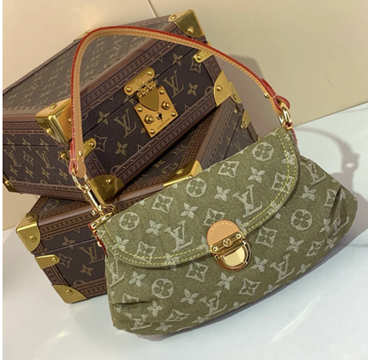 VINTAGE DENIM SHOULDER BAG GREEN