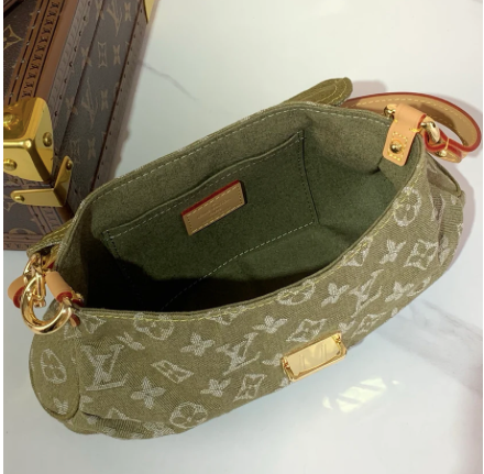 VINTAGE DENIM SHOULDER BAG GREEN