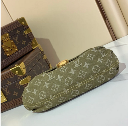 VINTAGE DENIM SHOULDER BAG GREEN