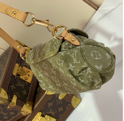 VINTAGE DENIM SHOULDER BAG GREEN