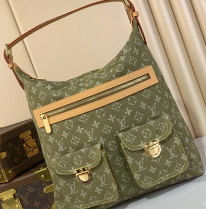 VINTAGE DENIM CROSSBODY BAG GREEN