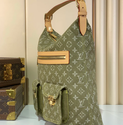 VINTAGE DENIM CROSSBODY BAG GREEN