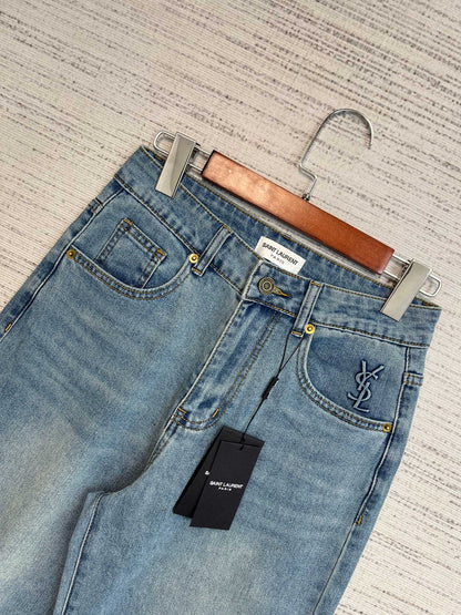 Wide-Leg Denim Jeans