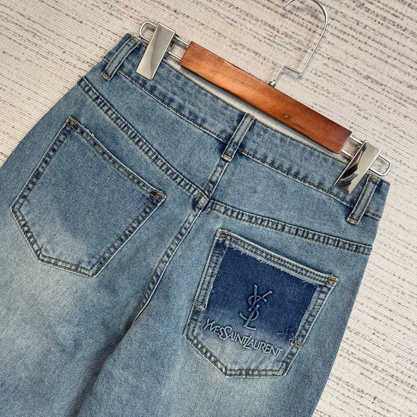 Wide-Leg Denim Jeans