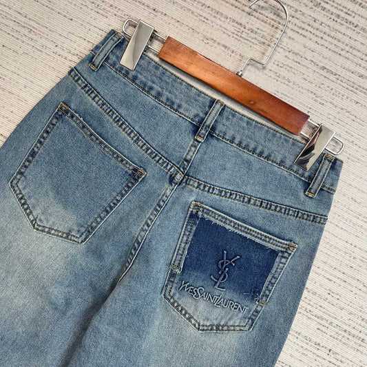 Wide-Leg Denim Jeans