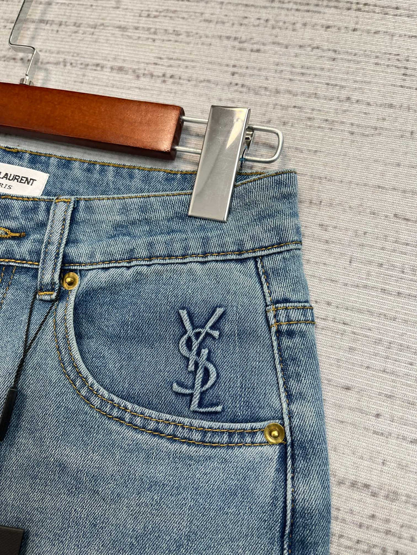 Wide-Leg Denim Jeans