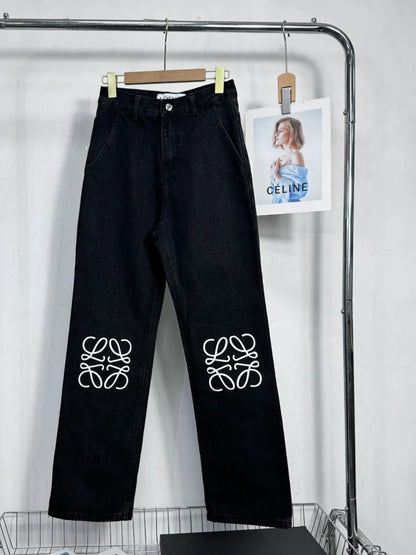 Wide-Leg Black Jeans