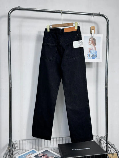 Wide-Leg Black Jeans