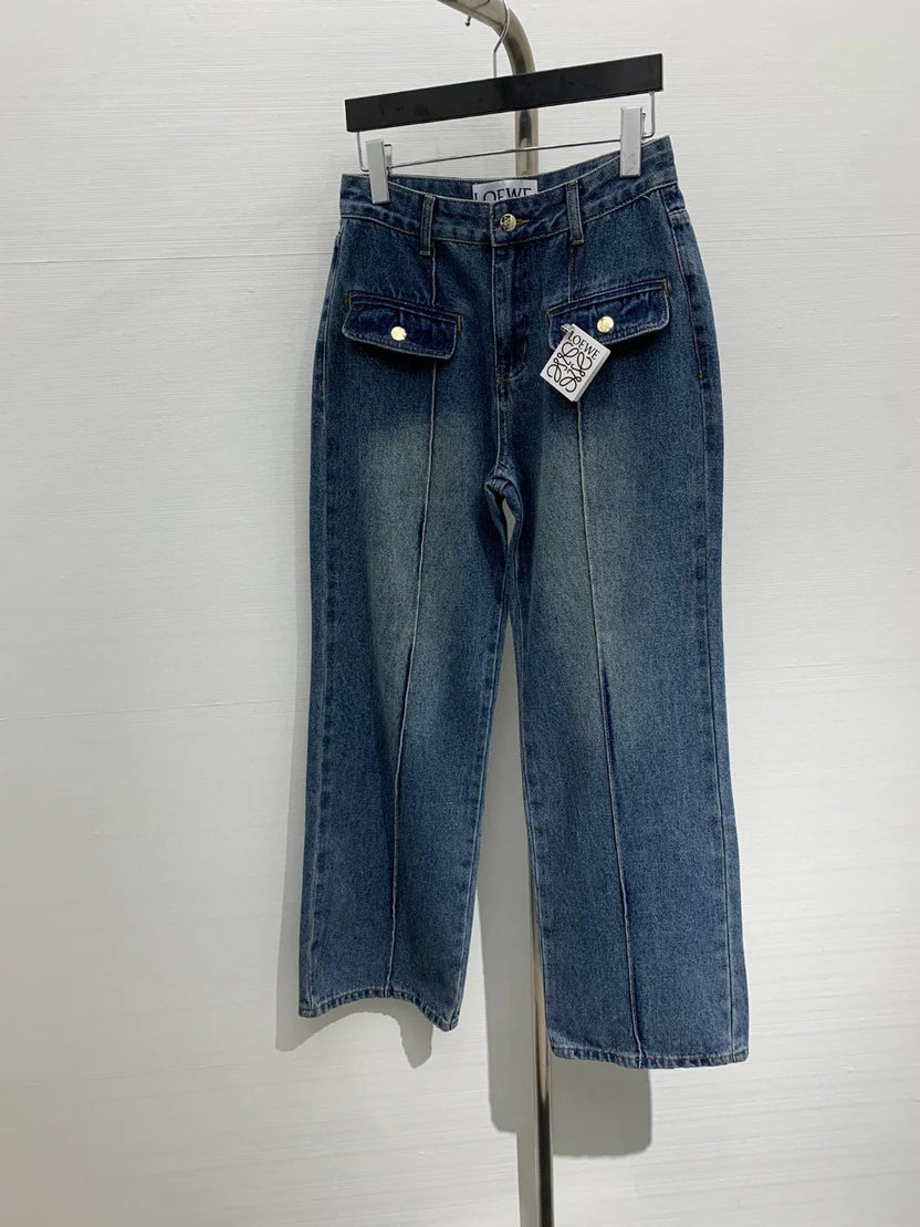 LW Straight-Leg Denim Pants
