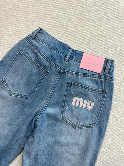 Wide-Leg Denim Jeans MM
