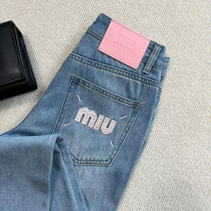 Wide-Leg Denim Jeans MM