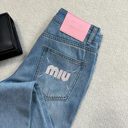 Wide-Leg Denim Jeans MM