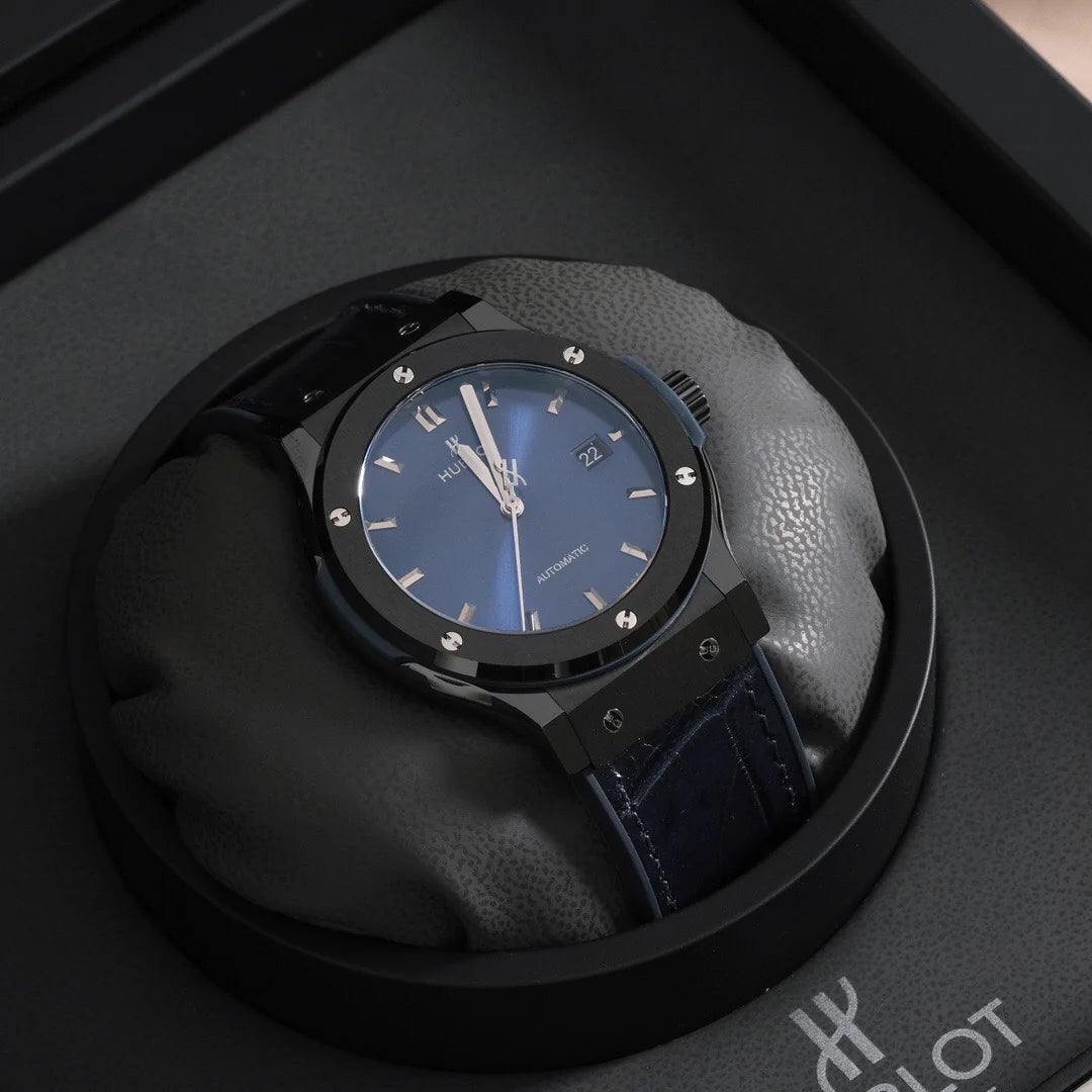 Blue Sunburst Dial Watch 42 mm