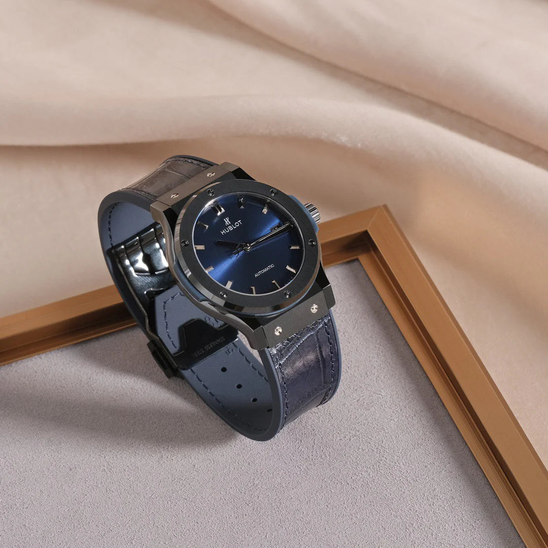 Blue Sunburst Dial Watch 42 mm