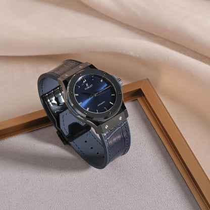 Blue Sunburst Dial Watch 42 mm