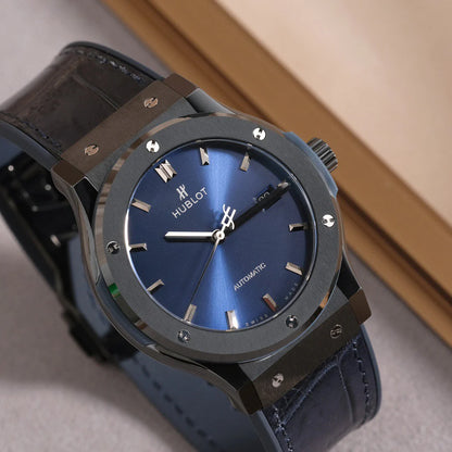 Blue Sunburst Dial Watch 42 mm