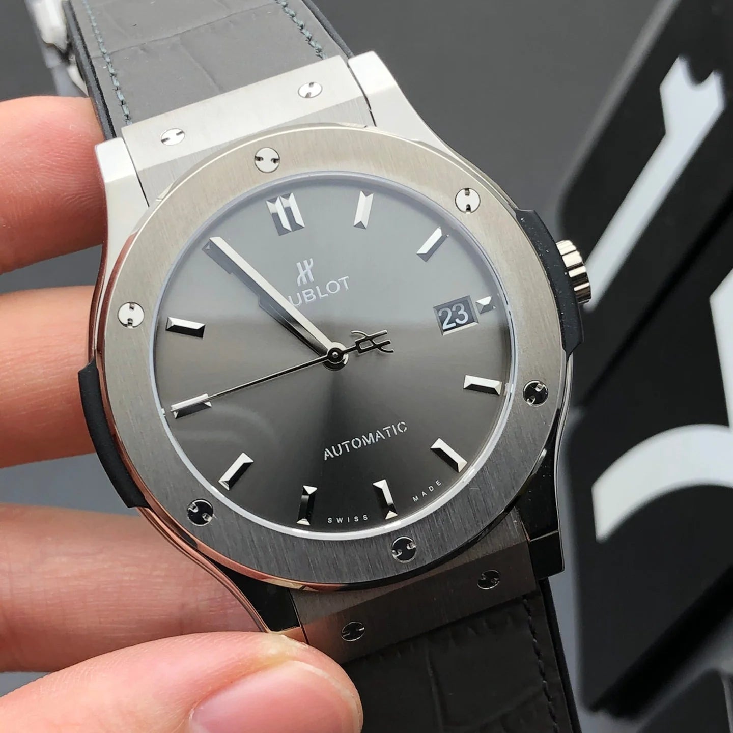 Silver Gradient Dial Watch 42 mm