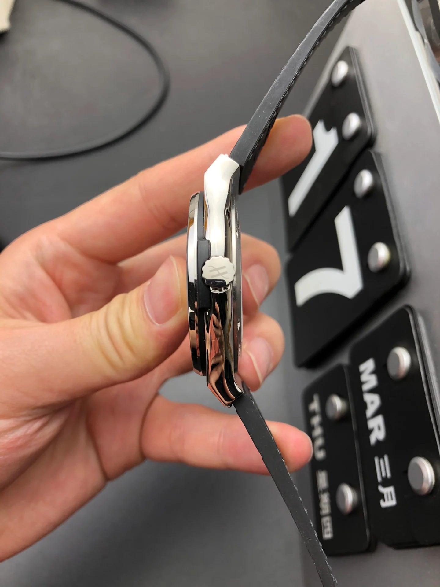 Silver Gradient Dial Watch 42 mm