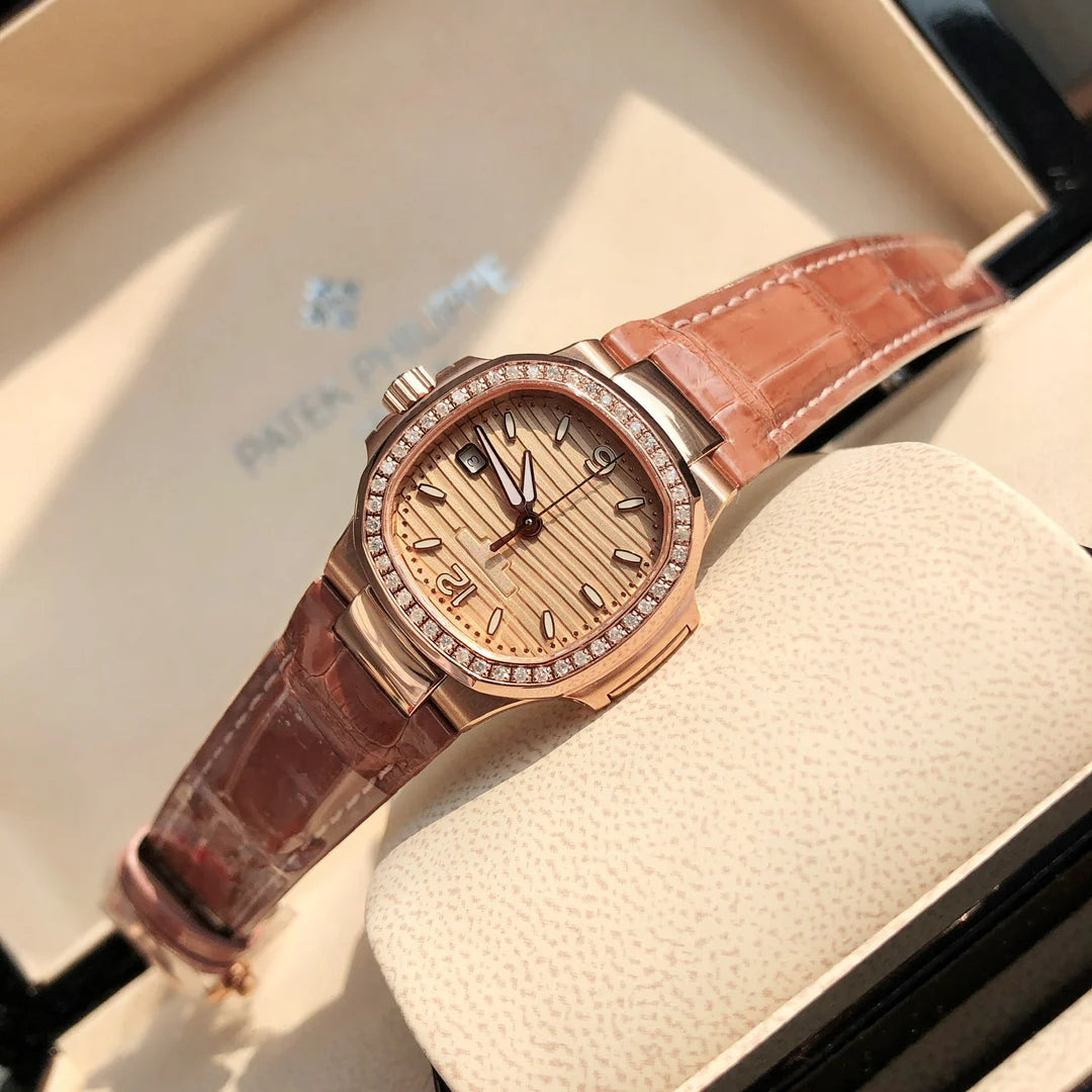 Rose Gold Diamond Bezel Watch 36 mm