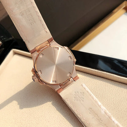 Rose Gold Diamond Bezel Watch 36 mm