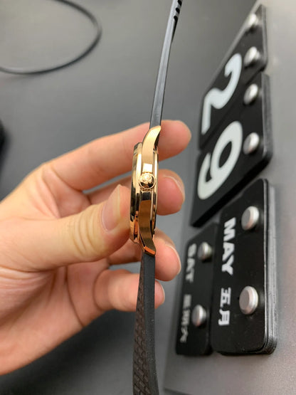 Rose Gold Diamond Bezel Sport Watch 38 mm