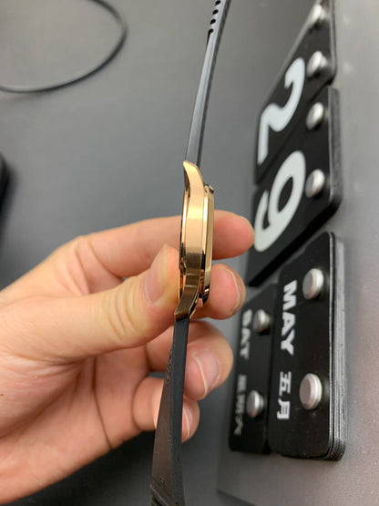 Rose Gold Diamond Bezel Sport Watch 38 mm