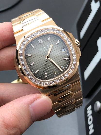 Rose Gold Diamond Bezel Automatic Watch 40 mm