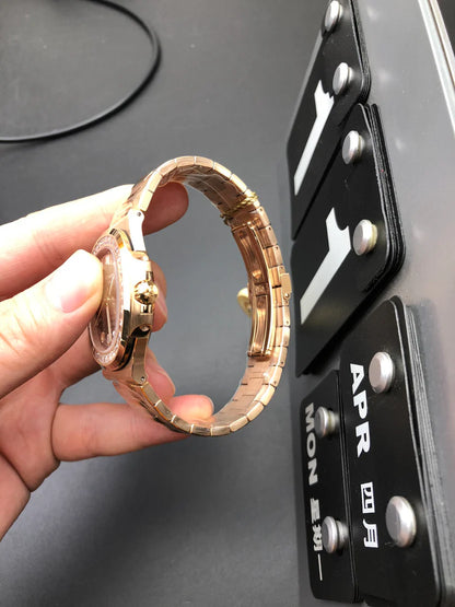 Rose Gold Diamond Bezel Automatic Watch 40 mm