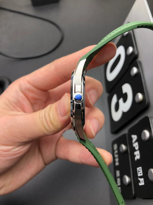 Green Rubber Strap Automatic Watch 40 mm