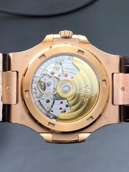 Rose Gold Leather Strap Watch 40 mm