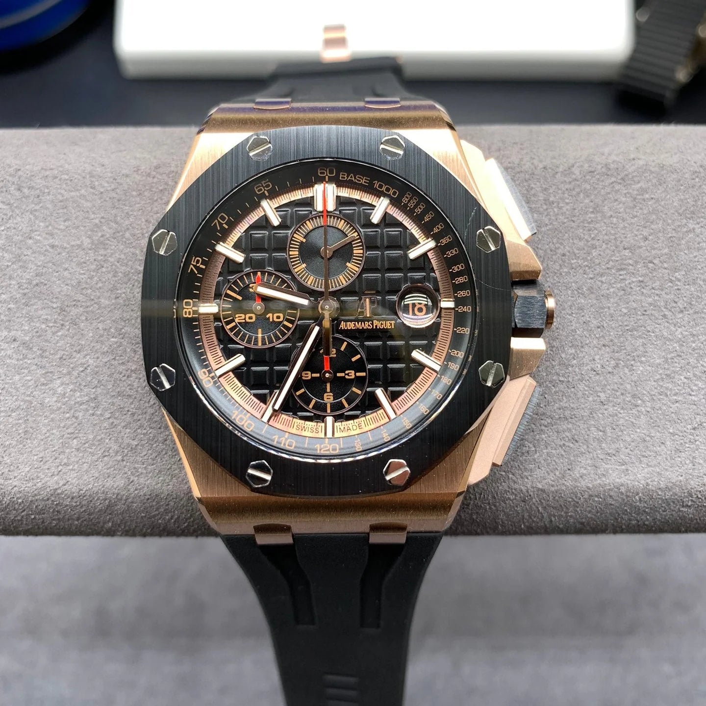 Rose Gold Black Dial Chronograph 44 mm