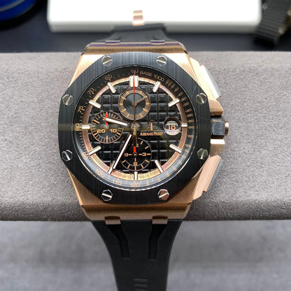 Rose Gold Black Dial Chronograph 44 mm