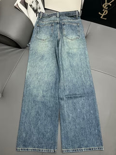 Embellished Denim Jeans Crystal Belt