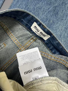 Embellished Denim Jeans Crystal Belt