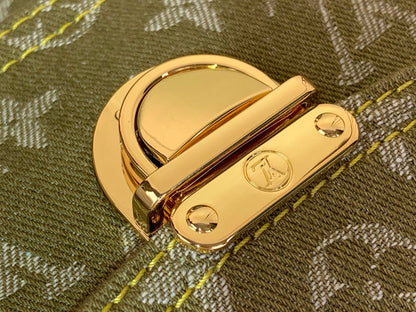 Vintage Denim Messenger Bag Green