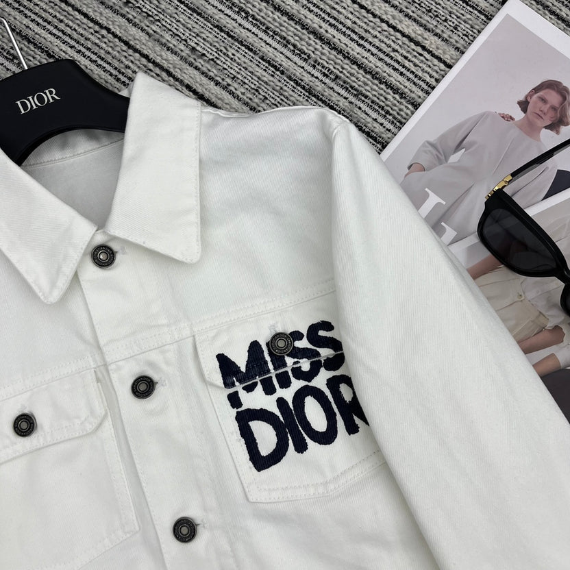 DENIM JACKET WITH EMBROIDERED LOGO