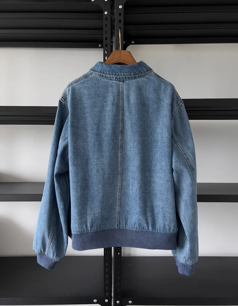 WASHED DENIM EMBROIDERED JACKET