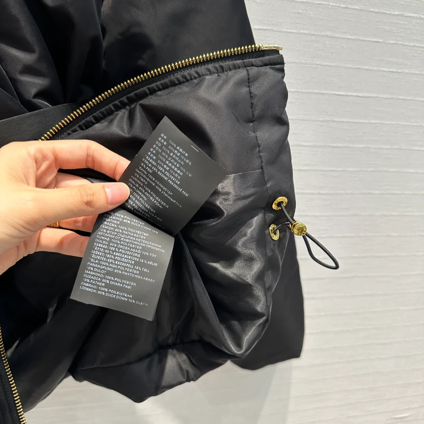 NYLON HOODED DOWN JACKET WITH BELT