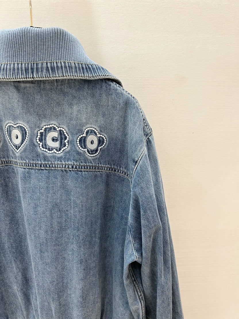 DENIM LARGE LAPEL JACKET
